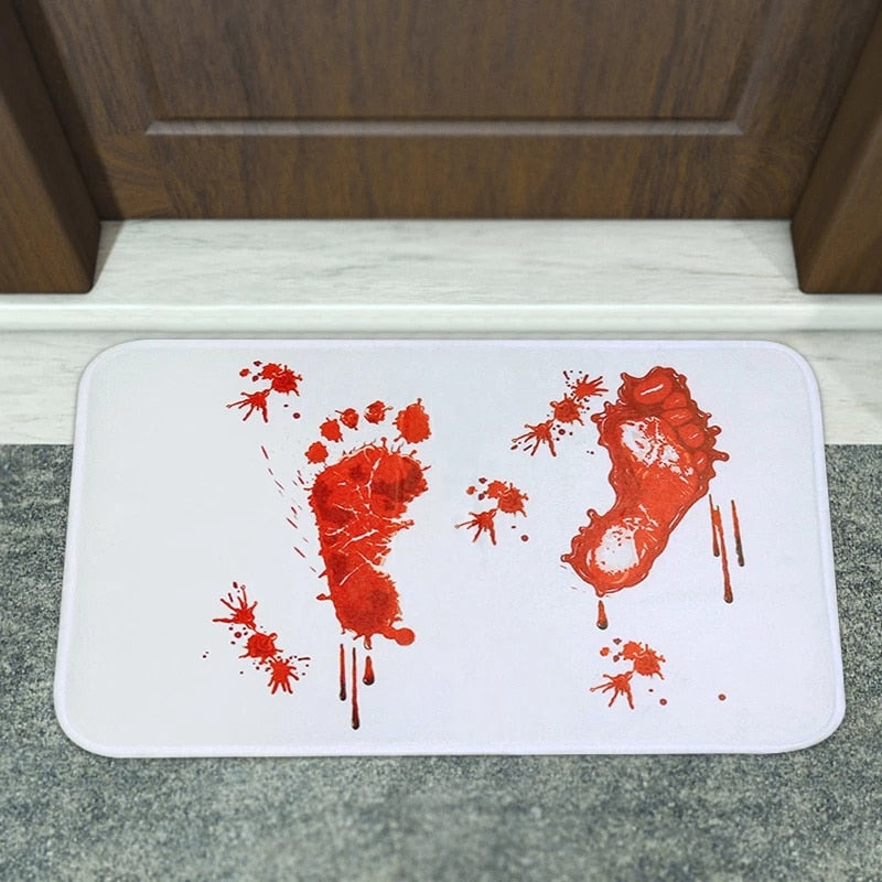 Halloween Blood Footprint Door Mat